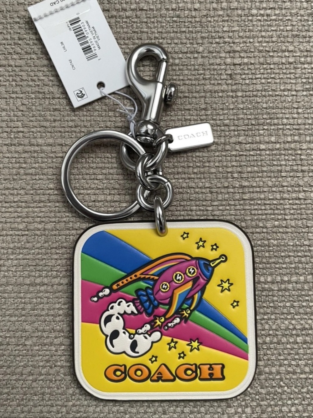 Coach Cosmic Rocket Bag Charm multicolour new